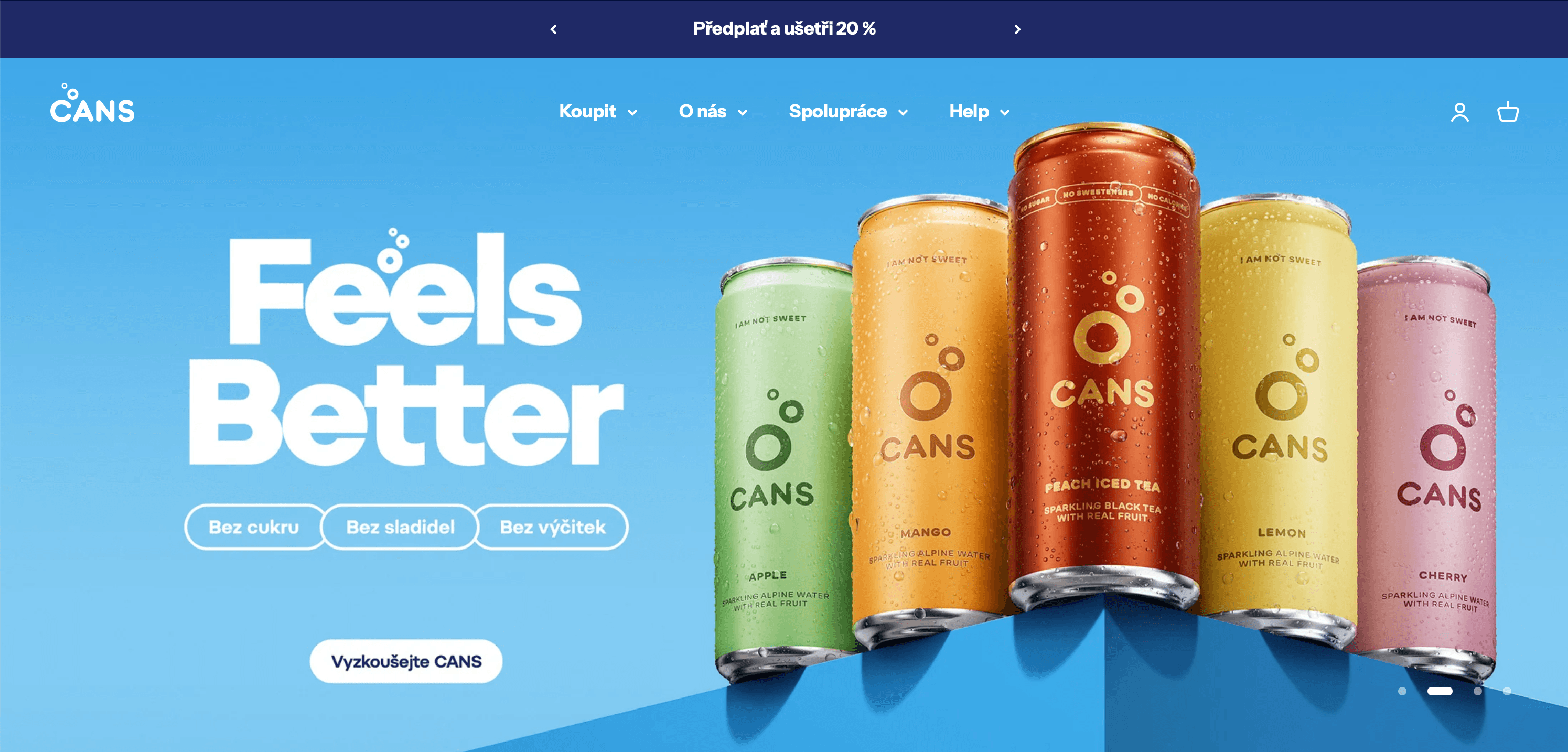 Produktová fotka nápojů CANS