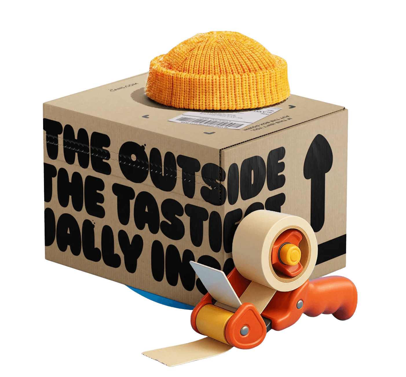 ZEZEM krabice s páskou a žlutou čepicí